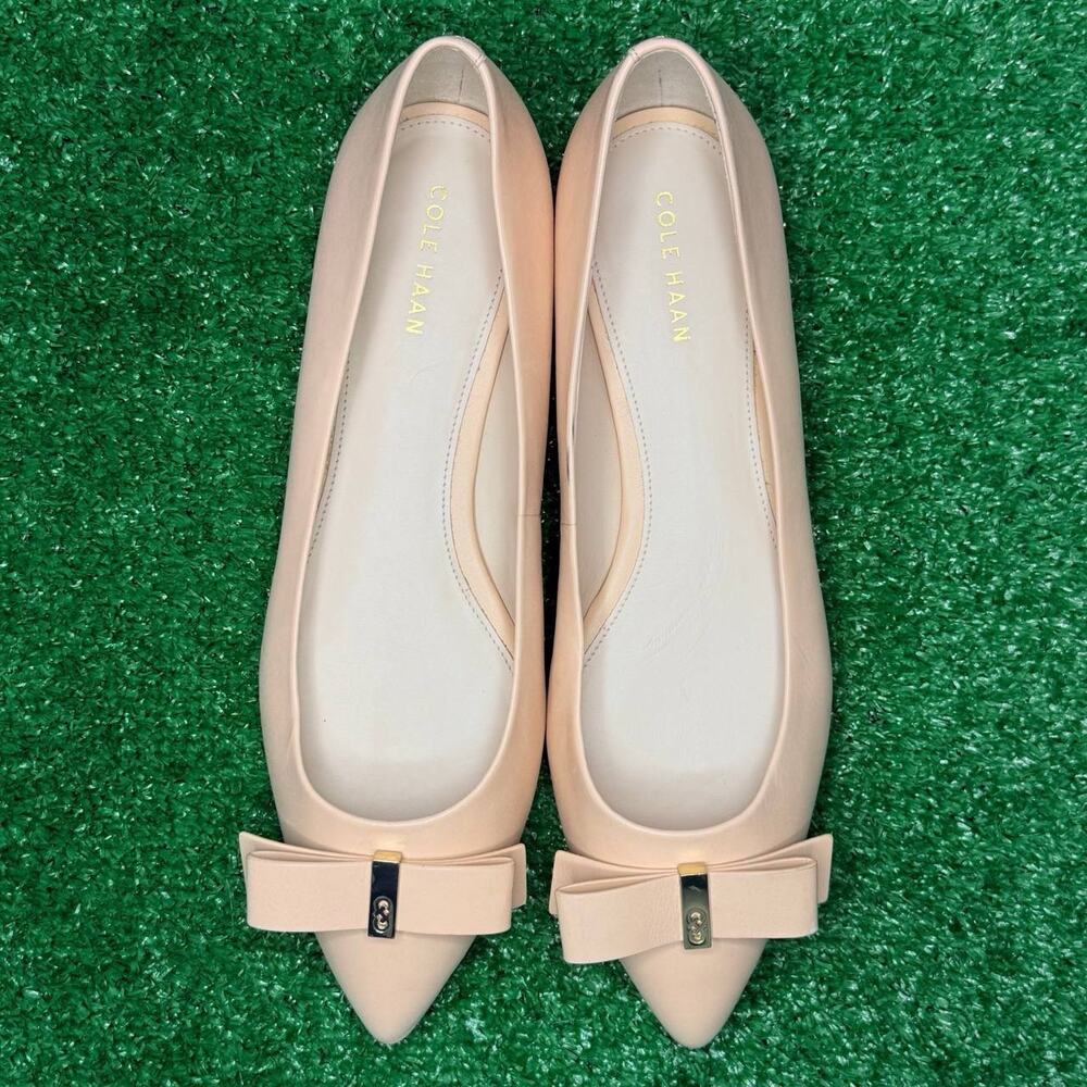 Cole Haan Elsie Bow Skimmer Flats Leather Black Women’s 7.5B W11536 NEW